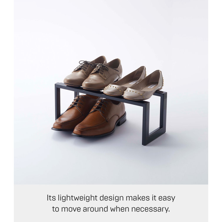 Black Adjustable Stackable Metal Shoe Rack