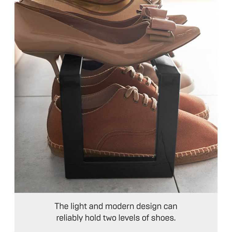 Black Adjustable Stackable Metal Shoe Rack
