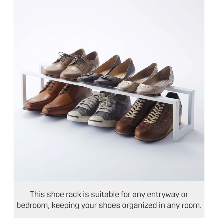 White Adjustable Stackable Metal Shoe Rack