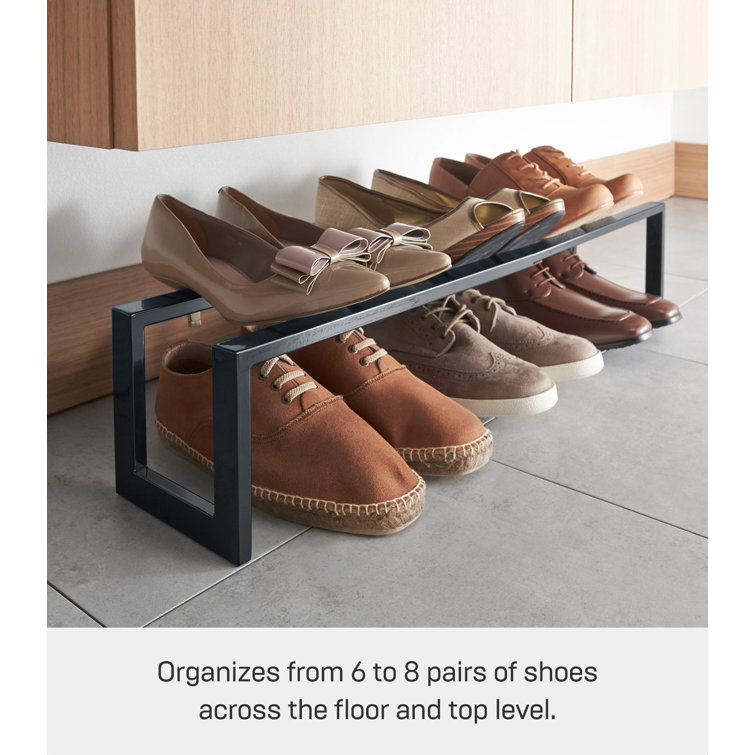 Black Adjustable Stackable Metal Shoe Rack