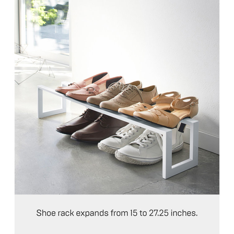 White Adjustable Stackable Metal Shoe Rack