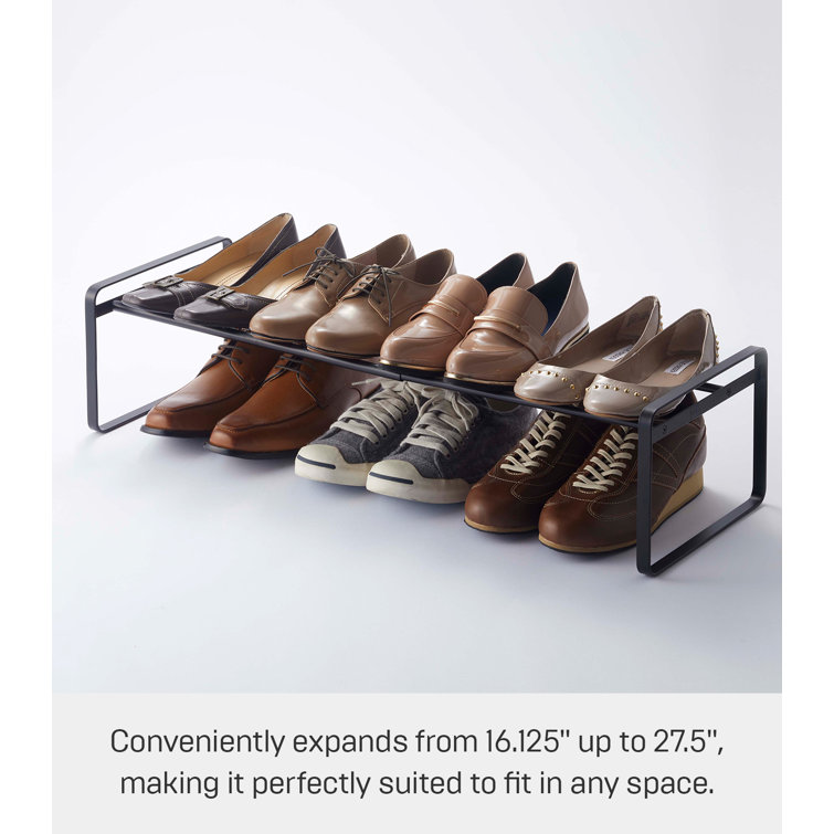 Gray Metal Stackable Shoe Organizer for Entryway