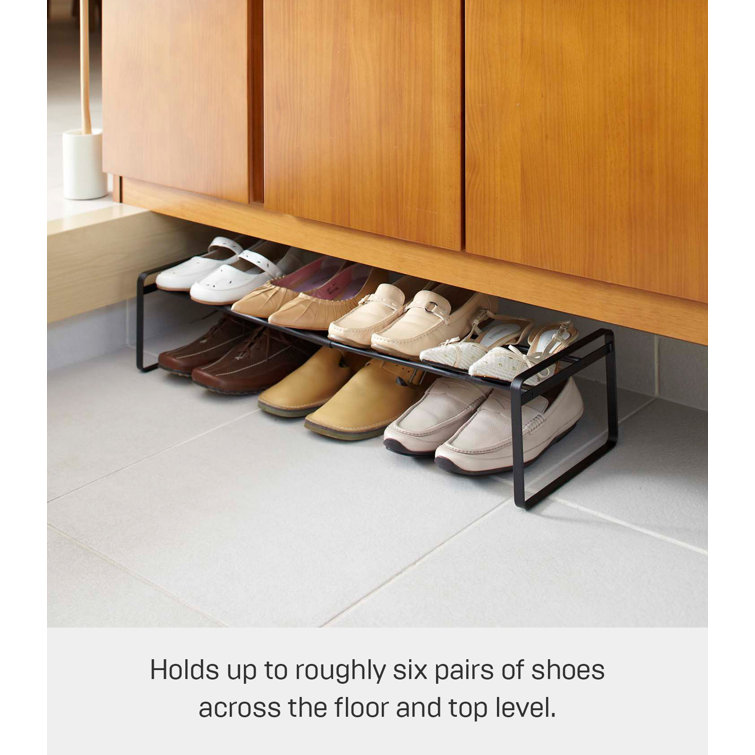 Gray Metal Stackable Shoe Organizer for Entryway