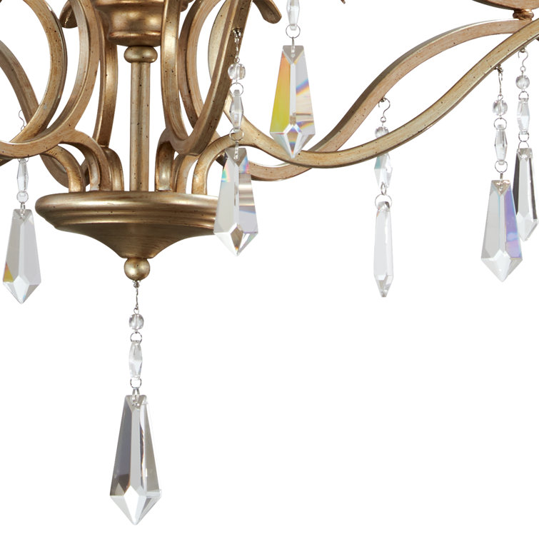 Brio Gold 9-Light Nickel and Crystal Tiered Chandelier