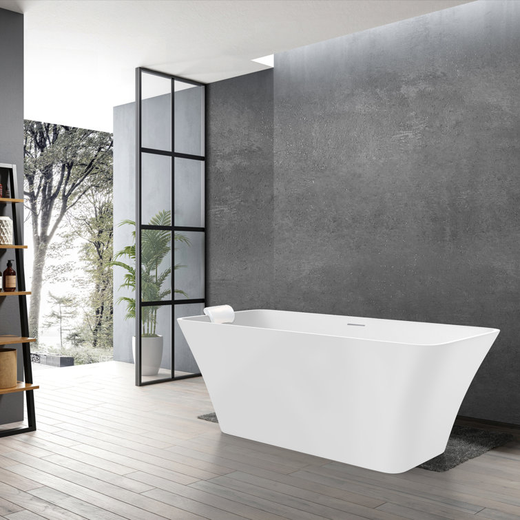 Lily 59" White Acrylic Freestanding Soaking Tub