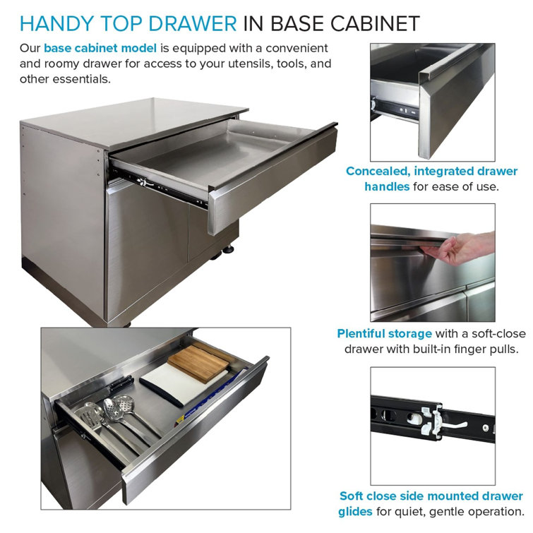 Transolid Stainless Steel Outdoor Kitchen Base Cabinet
