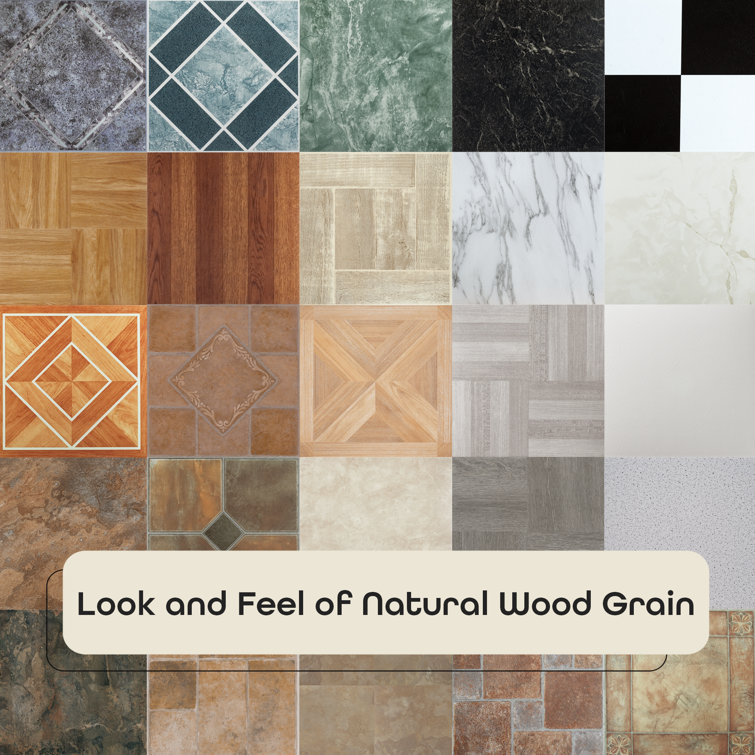 Tivoli 12'' x 12'' Brown Wood Diamond Self-Adhesive Vinyl Floor Tiles