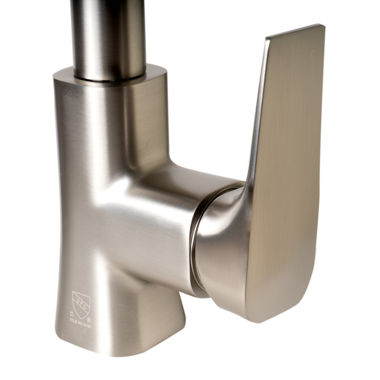Brushed Nickel Gooseneck Pull Down Kitchen Faucet with Spray