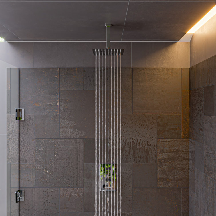 Polished Chrome Square Knob Thermostatic Shower Mixer