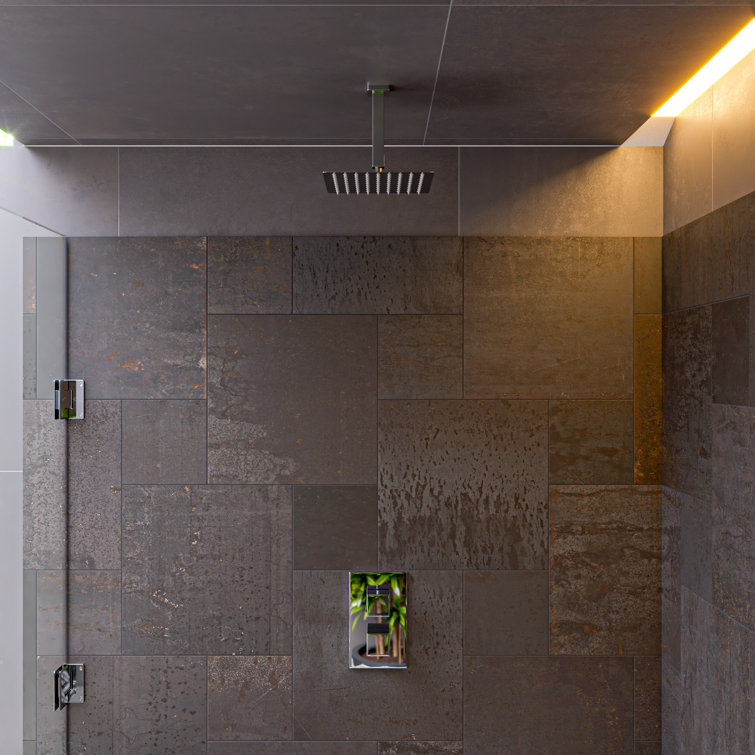 Polished Chrome Square Knob Thermostatic Shower Mixer