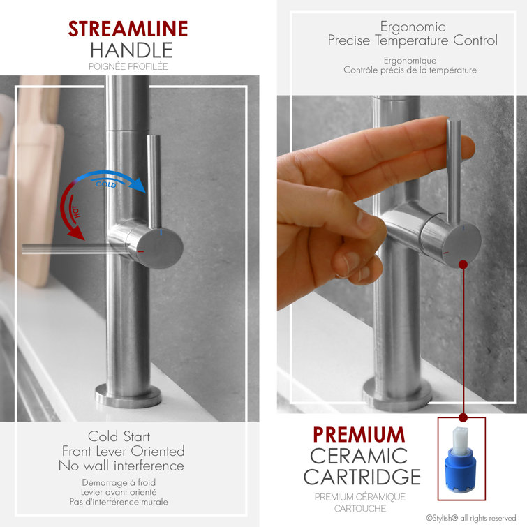 Catania Brushed Nickel High-Arc Pull-Down Kitchen Faucet