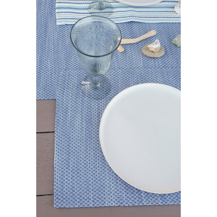 Deep Sea Blue Acrylic Geometric Indoor Outdoor Placemat