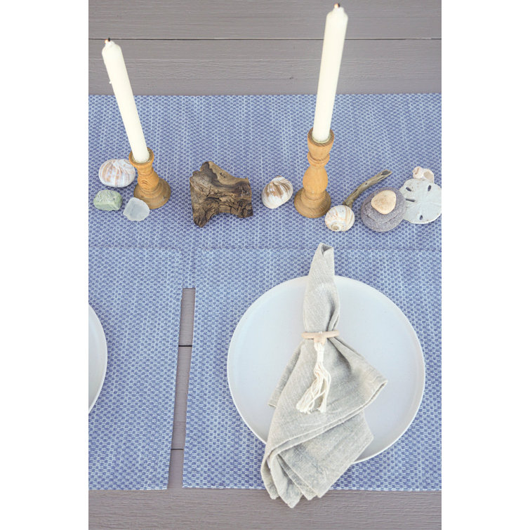 Deep Sea Blue Acrylic Geometric Indoor Outdoor Placemat