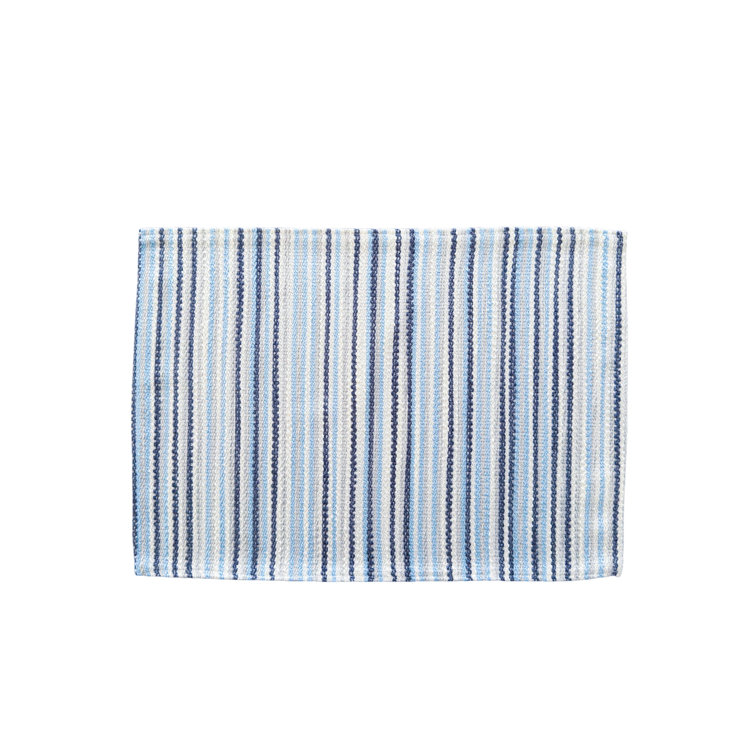 Blue and White Striped Acrylic Rectangle Placemat