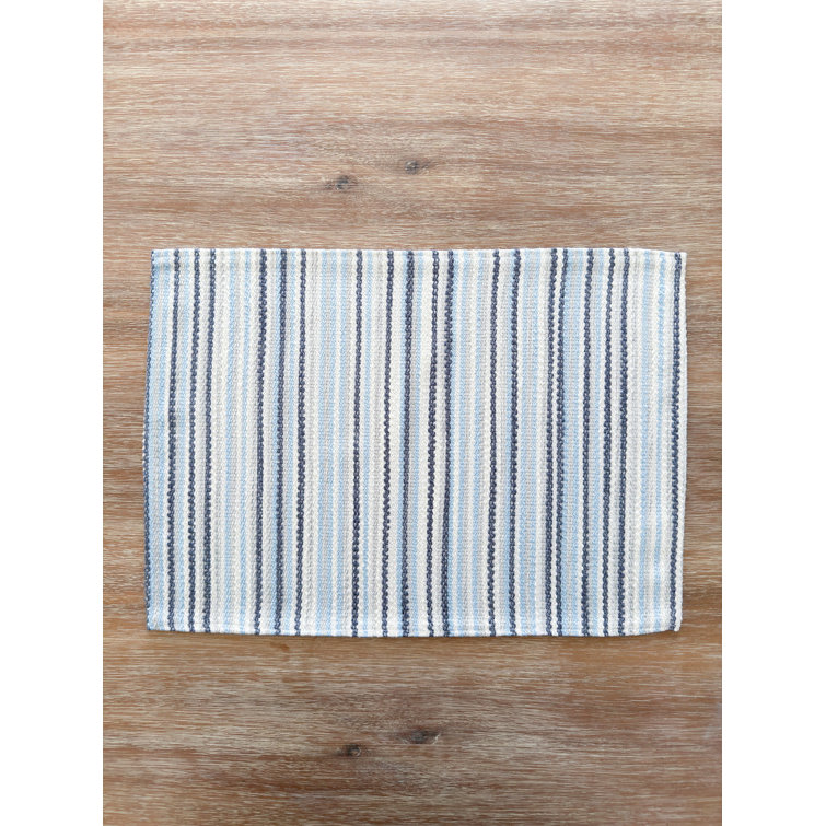 Blue and White Striped Acrylic Rectangle Placemat