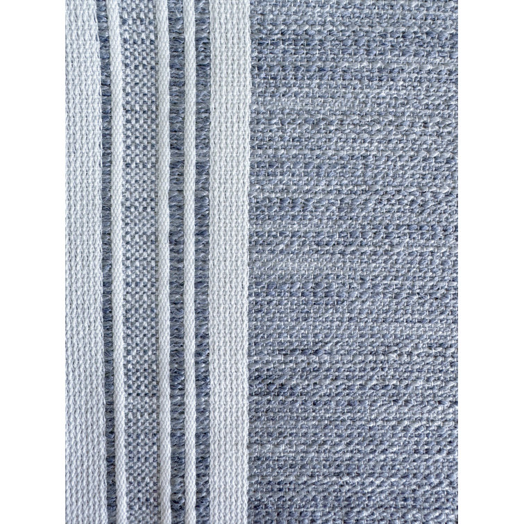 Indigo and White Striped Fabric Rectangle Placemat
