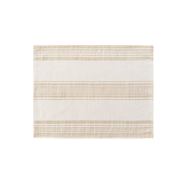 Beige Striped Cotton Indoor/Outdoor Placemat