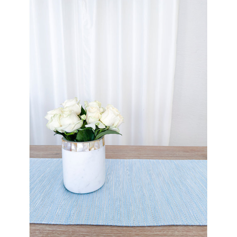 Anaya Light Blue Plastic Indoor Outdoor Table Runner