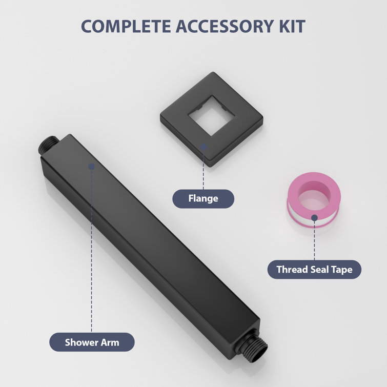 Matte Black Stainless Steel Ceiling Mounted Shower Arm