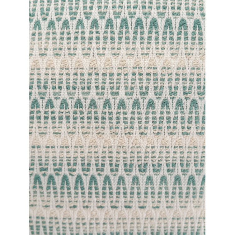 Aqua and White Plastic Indoor Outdoor Table Runner