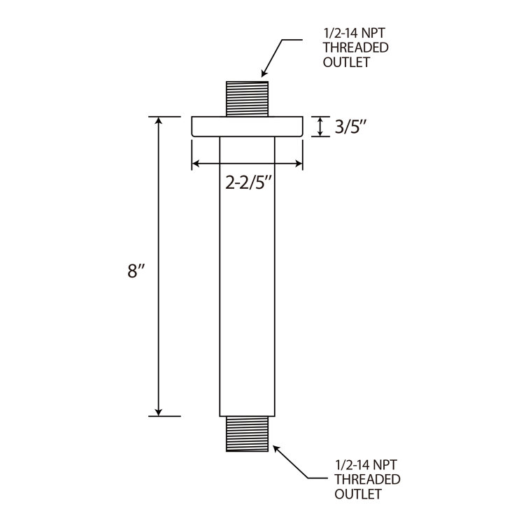 Matte Black Stainless Steel Ceiling Mounted Shower Arm