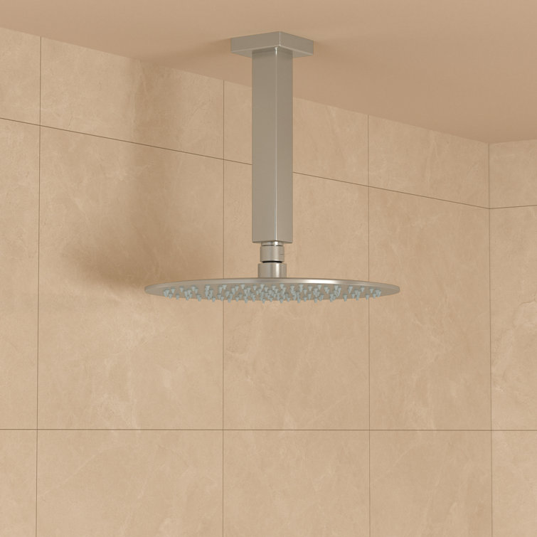 8" Brushed Nickel Ceiling Mounted Shower Arm with Ball Joint