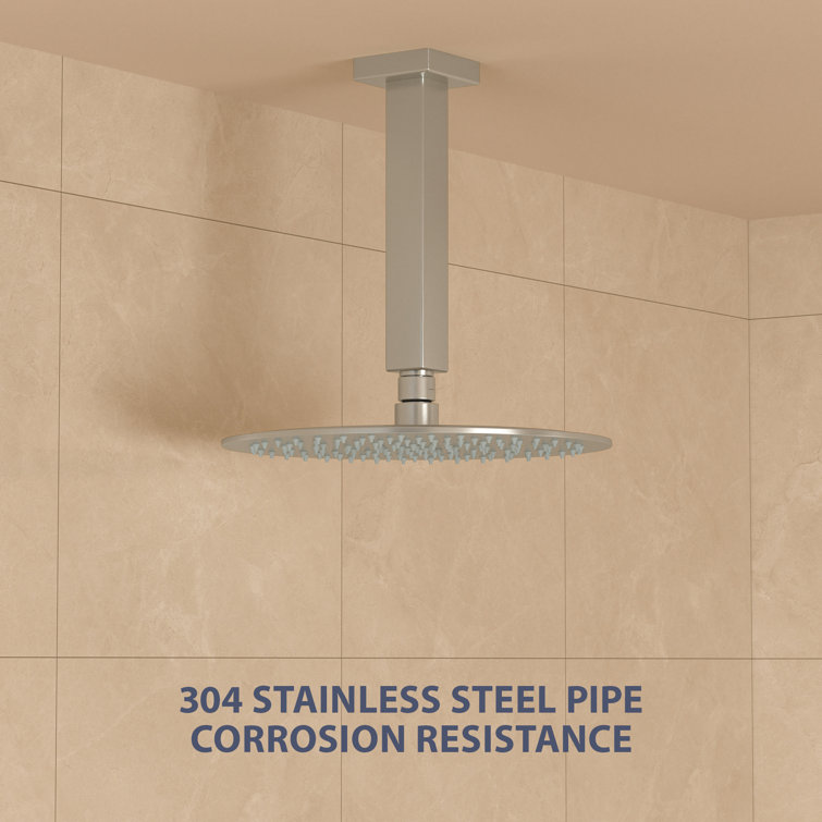8" Brushed Nickel Ceiling Mounted Shower Arm with Ball Joint