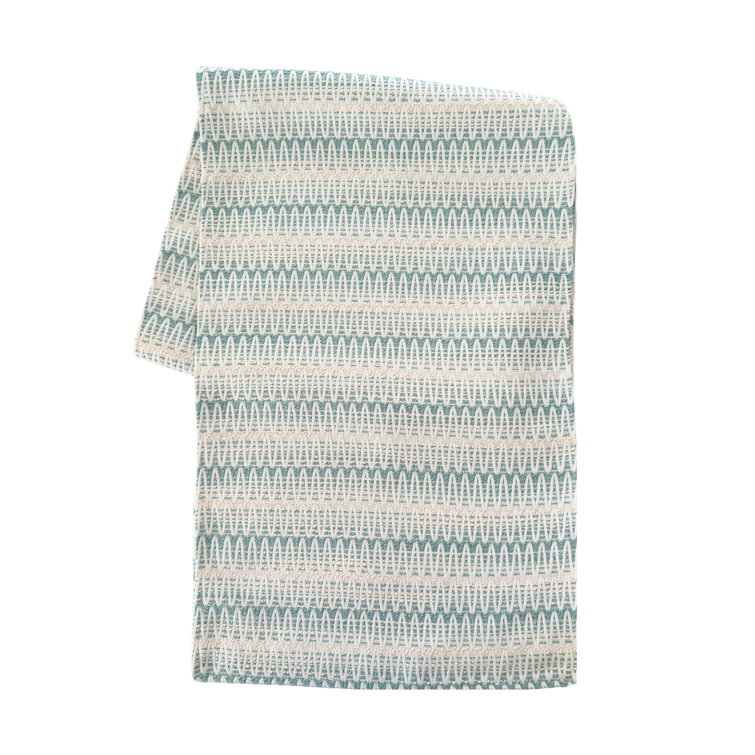 Aqua and White Plastic Indoor Outdoor Table Runner