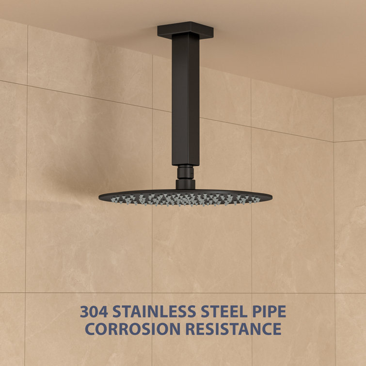 Matte Black Stainless Steel Ceiling Mounted Shower Arm