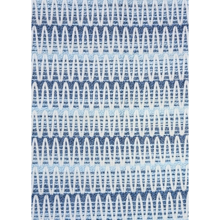 Anaya Blue Patterned Plastic Indoor Outdoor Table Runner