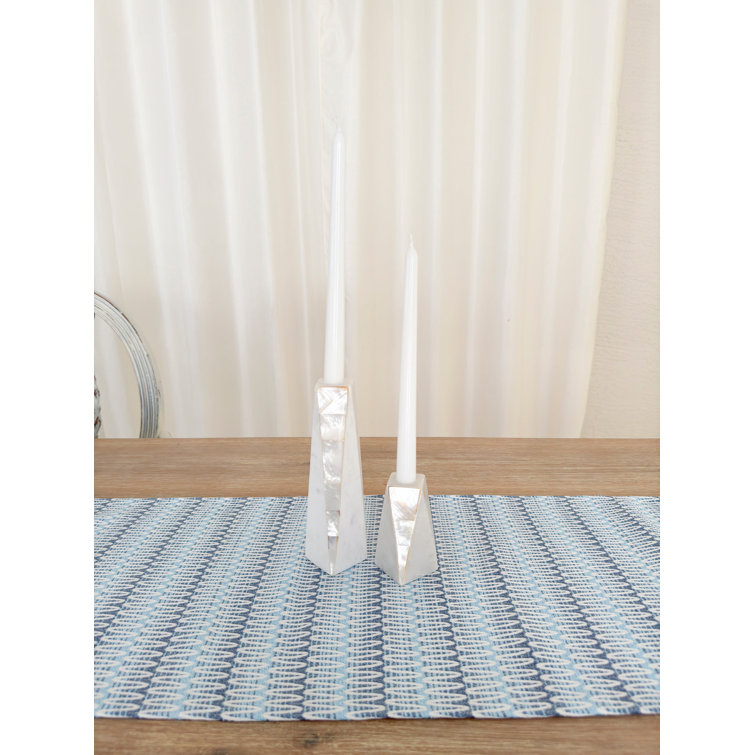 Anaya Blue Patterned Plastic Indoor Outdoor Table Runner