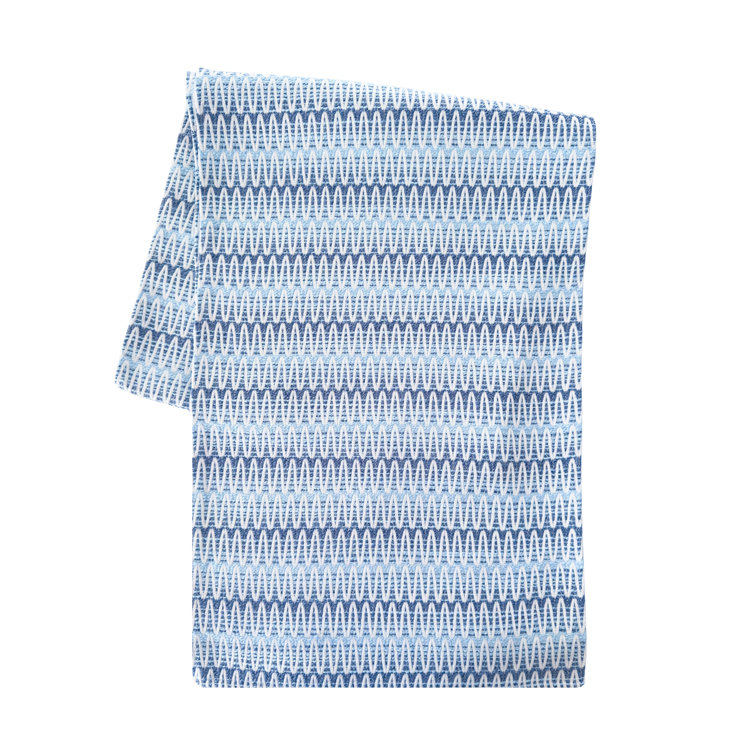 Anaya Blue Patterned Plastic Indoor Outdoor Table Runner
