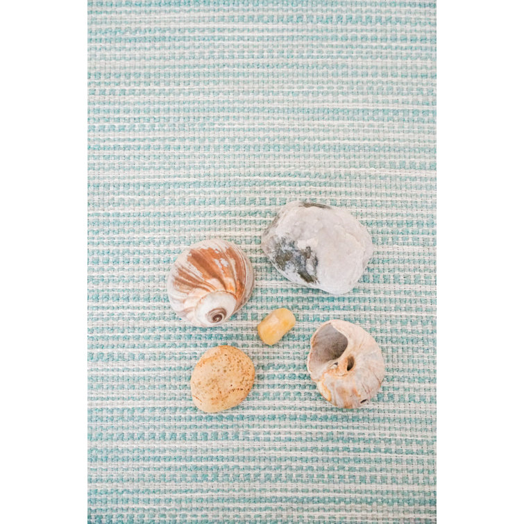 Aqua Striped Acrylic Rectangle Placemat