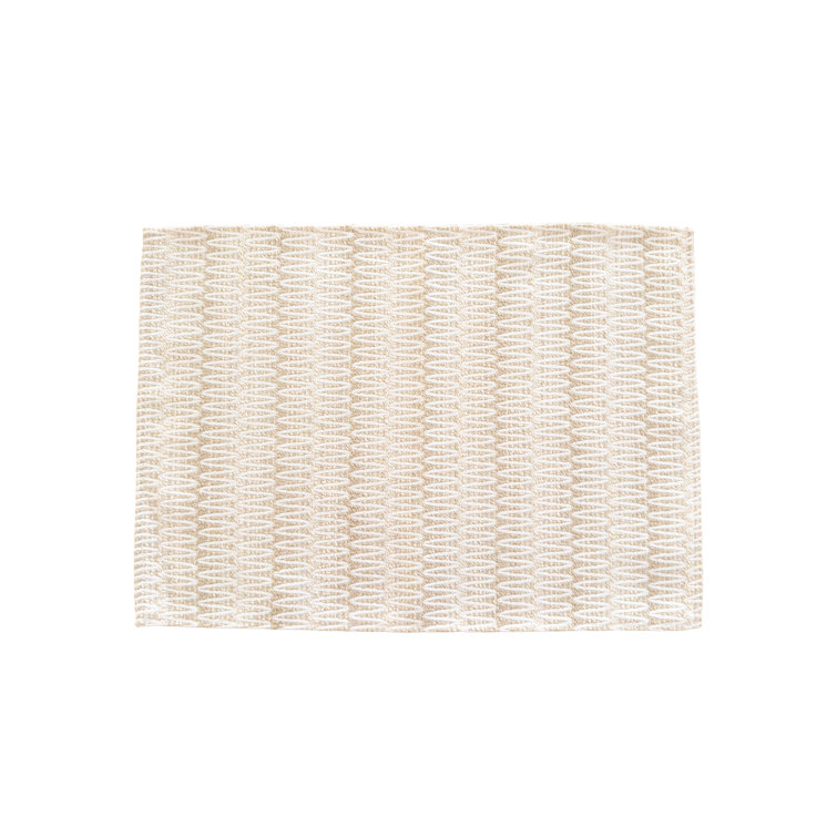 Beige Acrylic Striped Rectangle Placemat