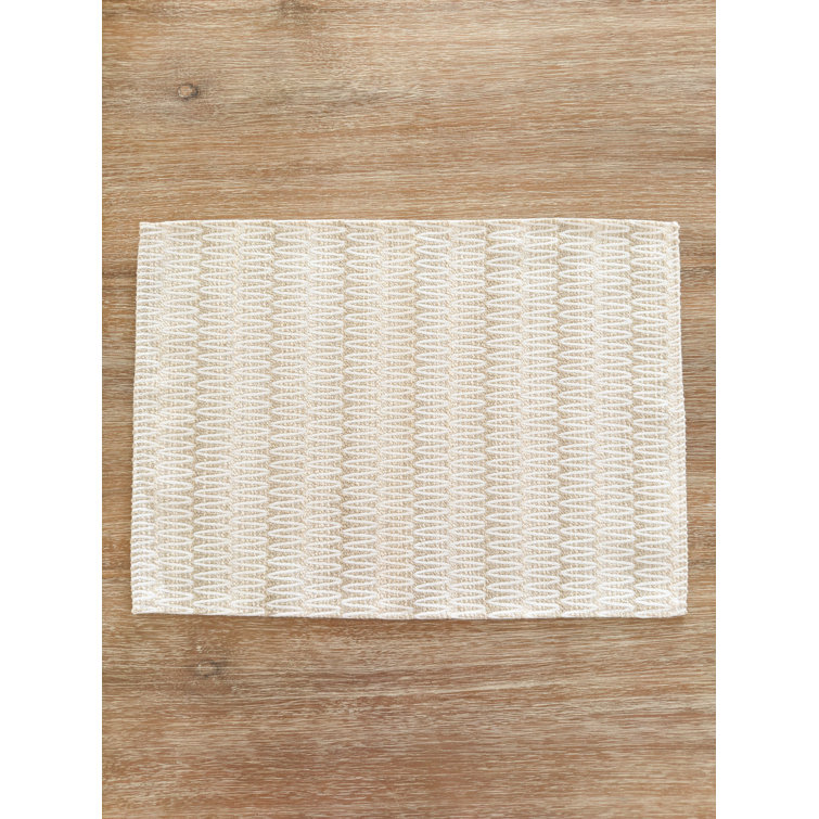 Beige Acrylic Striped Rectangle Placemat