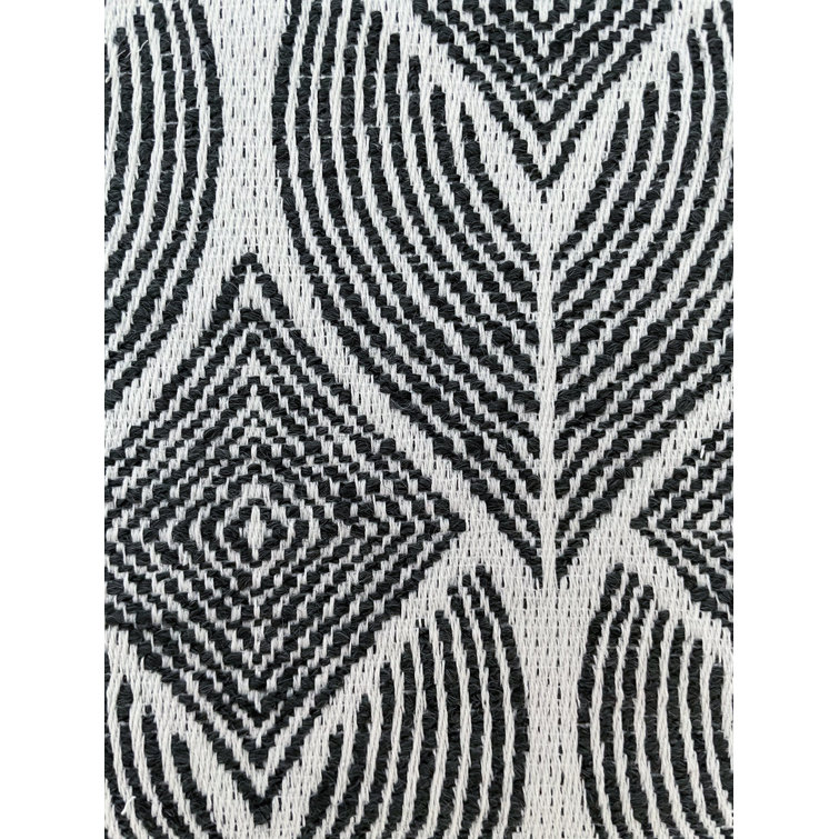 Anaya Black and White Plastic Indoor Outdoor Table Runner