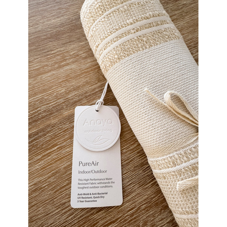 Anaya Beige Stripe Indoor Outdoor Plastic Table Runner