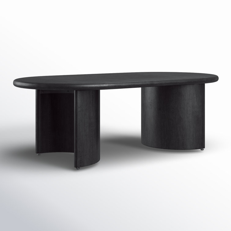 Aged Black Acacia Oval Coffee Table with Storage