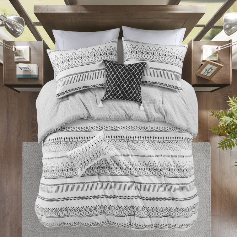 King Blue Microfiber Reversible Comforter Set with Decorative Pillows