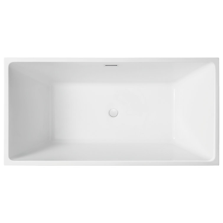 Pure White 59" Freestanding Acrylic Soaking Bathtub