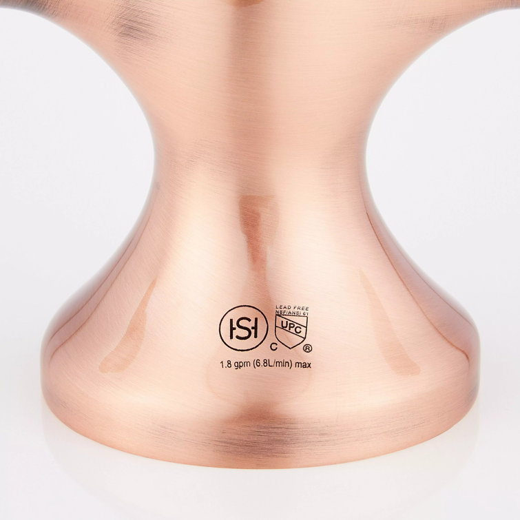 Satin Copper Double Handle Single Hole Kitchen Faucet