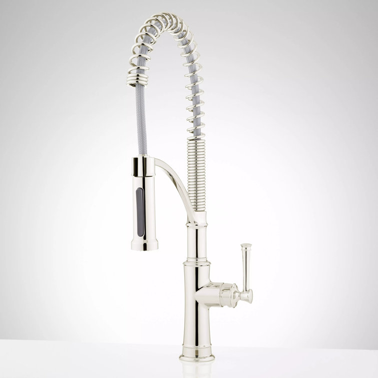 Polished Nickel Single Hole Pull Down Kitchen Faucet
