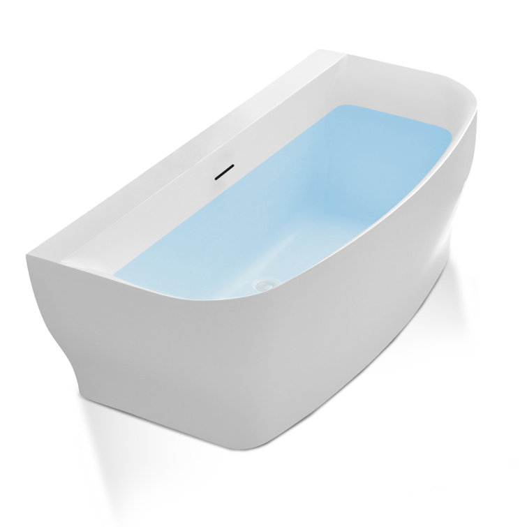 Glossy White 65'' Freestanding Acrylic Soaking Bathtub