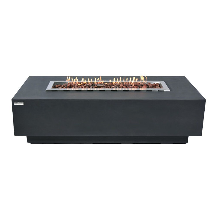 Granville 63" Gray Concrete Gas Fire Pit Table