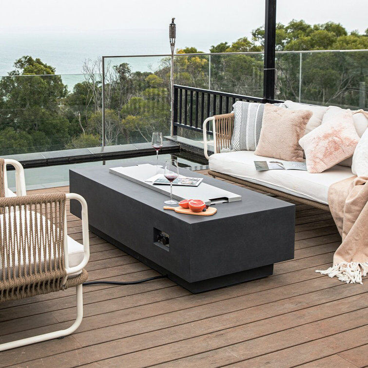 Granville 63" Gray Concrete Gas Fire Pit Table