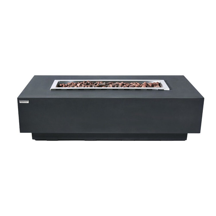 Granville 63" Gray Concrete Gas Fire Pit Table