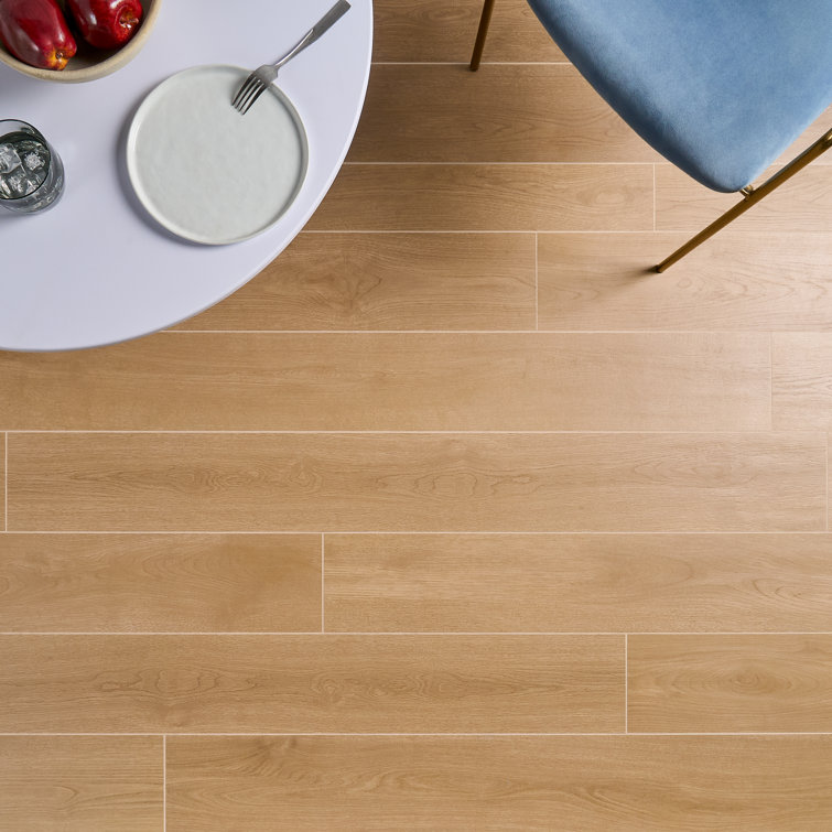 Pale Wood Look Matte Large Format Porcelain Tile