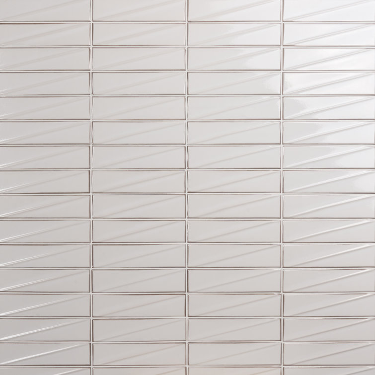 Ice White Glossy Ceramic Subway Wall Tile 3x12