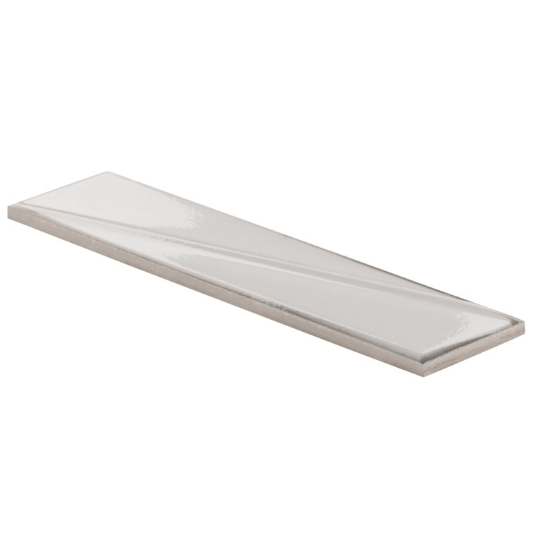 Ice White Glossy Ceramic Subway Wall Tile 3x12
