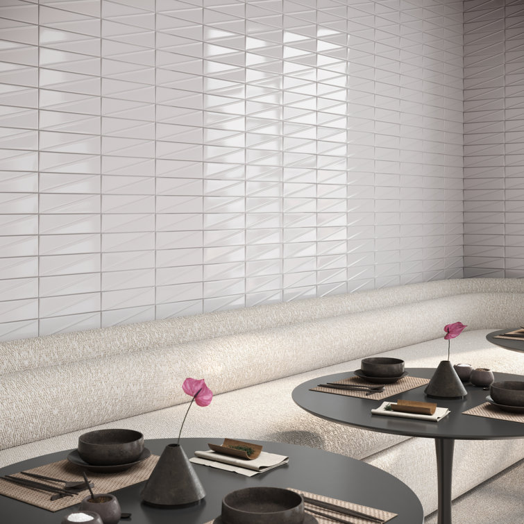 Ice White Glossy Ceramic Subway Wall Tile 3x12